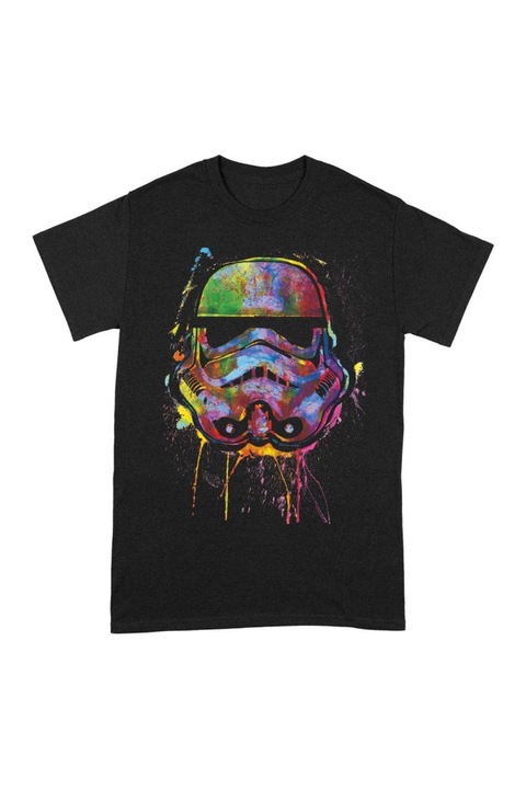 Star Wars Paint Splats Helmet póló, S, fekete