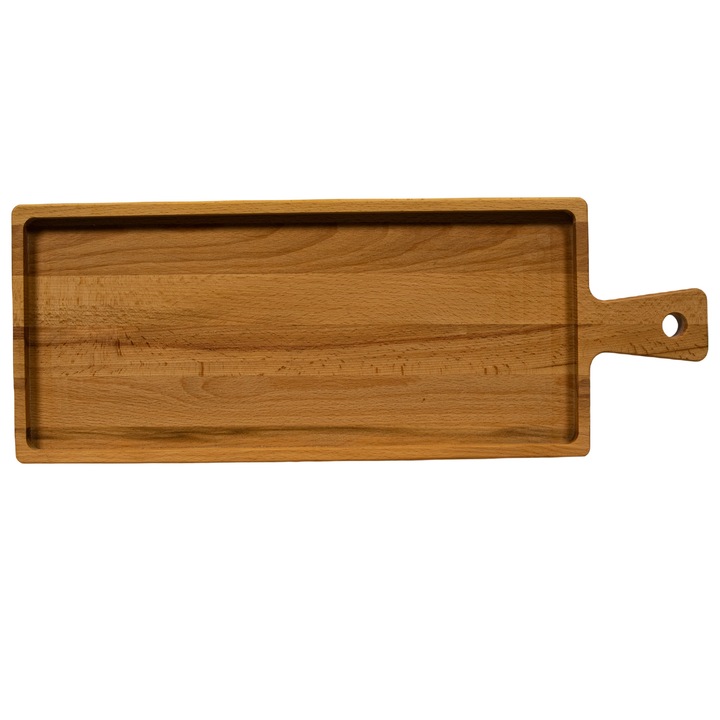 Platou de lemn, cu maner, Cesiro, 490x185x25
