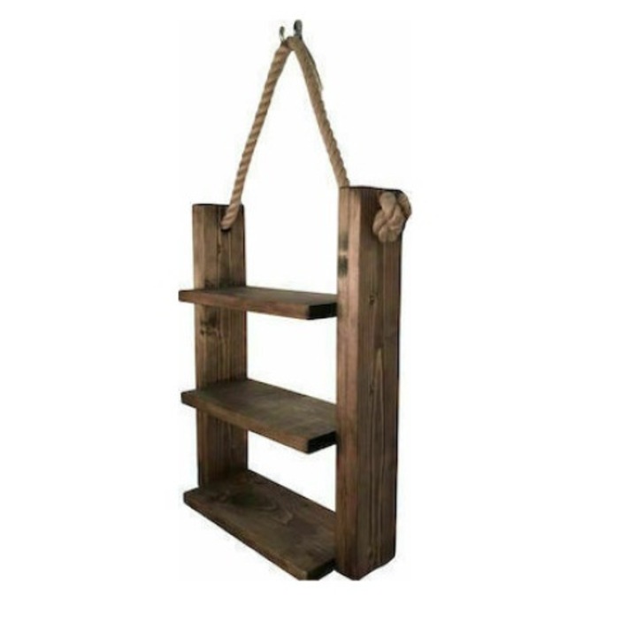 Raft de perete, lemn, maro, 75 x 50 x 15 cm