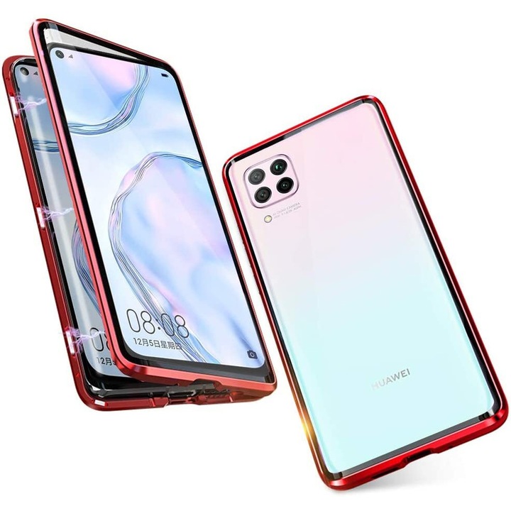 Магнитен калъф Huawei P Smart Z, метален корпус, червен