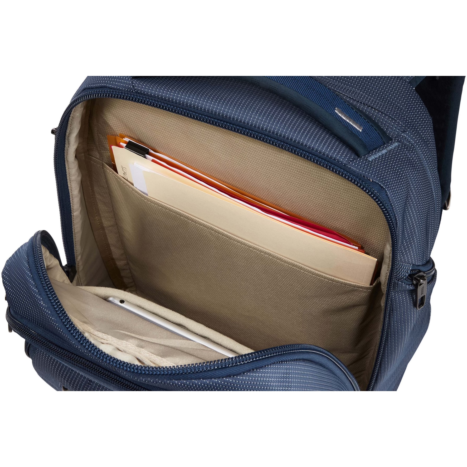 Rucsac Thule Crossover 2, 30 l, pentru laptop de max. 15.6 ", 2 compartimente, buzunar frontal x 2 buzunar lateral x 2, waterproof, nylon, Albastru