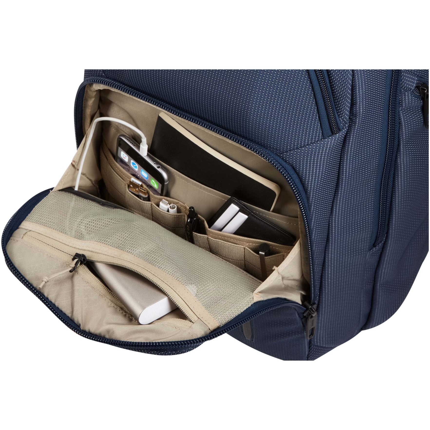 Rucsac Thule Crossover 2, 30 l, pentru laptop de max. 15.6 ", 2 compartimente, buzunar frontal x 2 buzunar lateral x 2, waterproof, nylon, Albastru