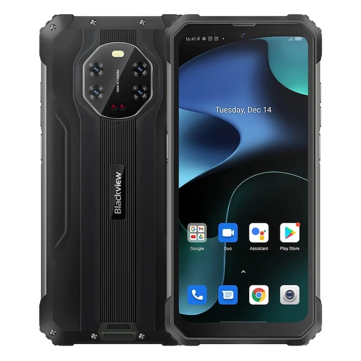 Blackview BV8800 смартфон, 16.7 cm (6.58"), Dual SIM Android 11, 4G, USB-C, 8/128 GB, 8380 mAh, черен