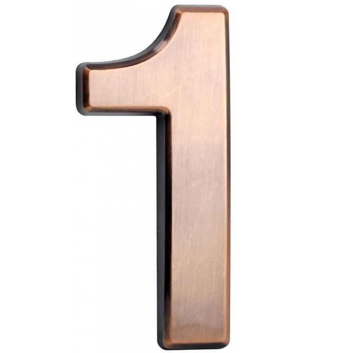 Házszám Strend Pro MagicHome, 1-es számjegy, PVC, antik bronz, 70x100 mm, 3D