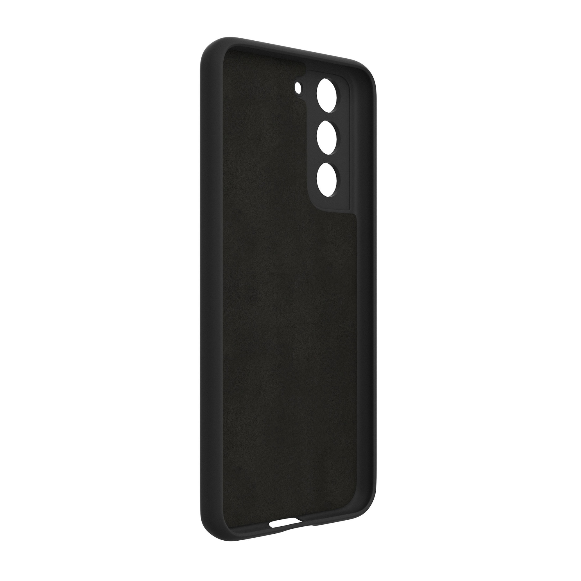 Husa protectie compatibila cu Samsung Galaxy S21 FE, ultra slim, silicon Negru cu interior de catifea, protectie camera, PlanetPhone