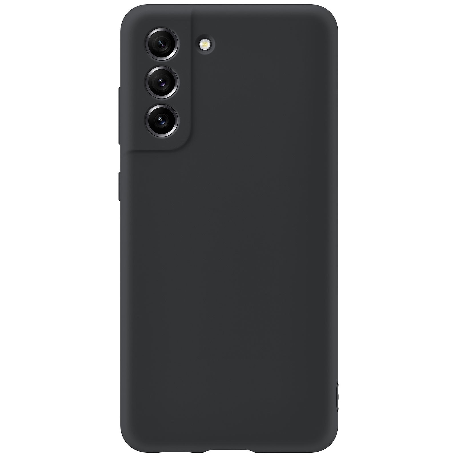 Husa protectie compatibila cu Samsung Galaxy S21 FE, ultra slim, silicon Negru cu interior de catifea, protectie camera, PlanetPhone