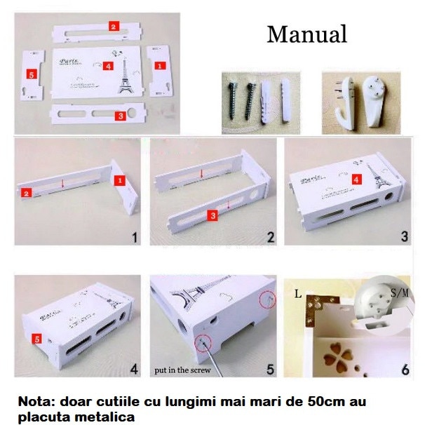Raft Suport Router Wireless Cartek™ Palm M 40x20x10 cm pentru mascare ...