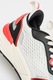 Emporio Armani, Pantofi sport colorblock de piele ecologica si plasa cu logo supradimensionat, Alb, Negru, 5.5