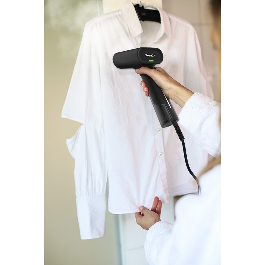 Aparat de calcat vertical, Steamone, 1600 W, 75 ml, Negru