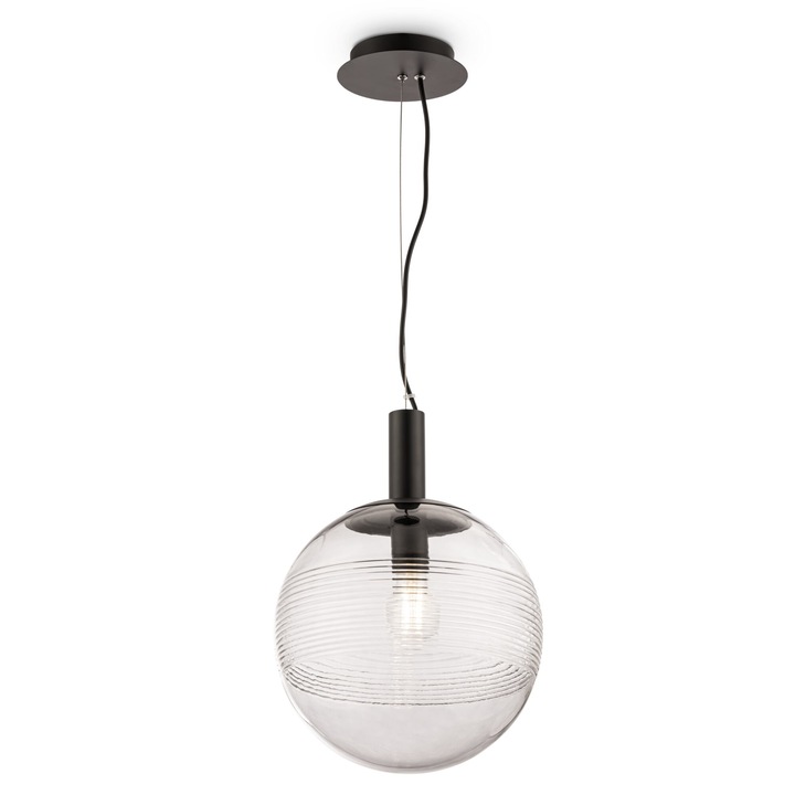 Lustra Maytoni Modern Perlas, glob alb transparent, 1xE27, 60 W