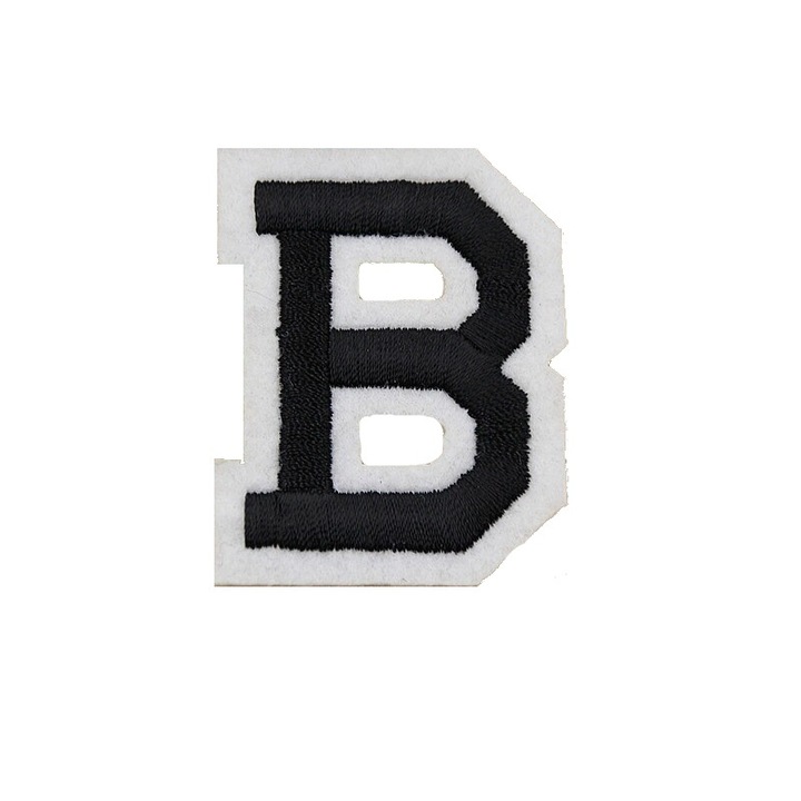 Petic textil brodat Litera B, Alfabet, 5x3.7 cm