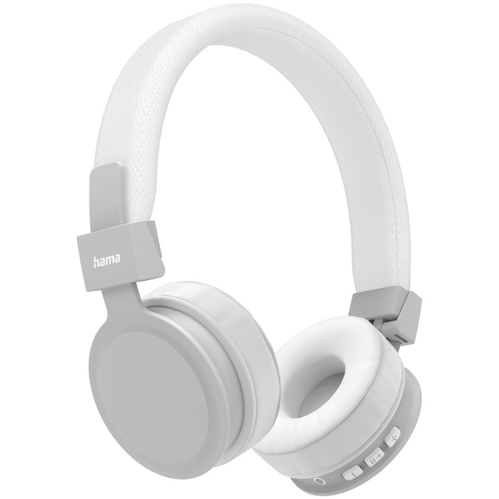 Аудио слушалки On Ear Pliabile Hama Freedom Lit, Wireless, Bluetooth, Микрофон, Автономия 8 часа, Светлосив/Бял