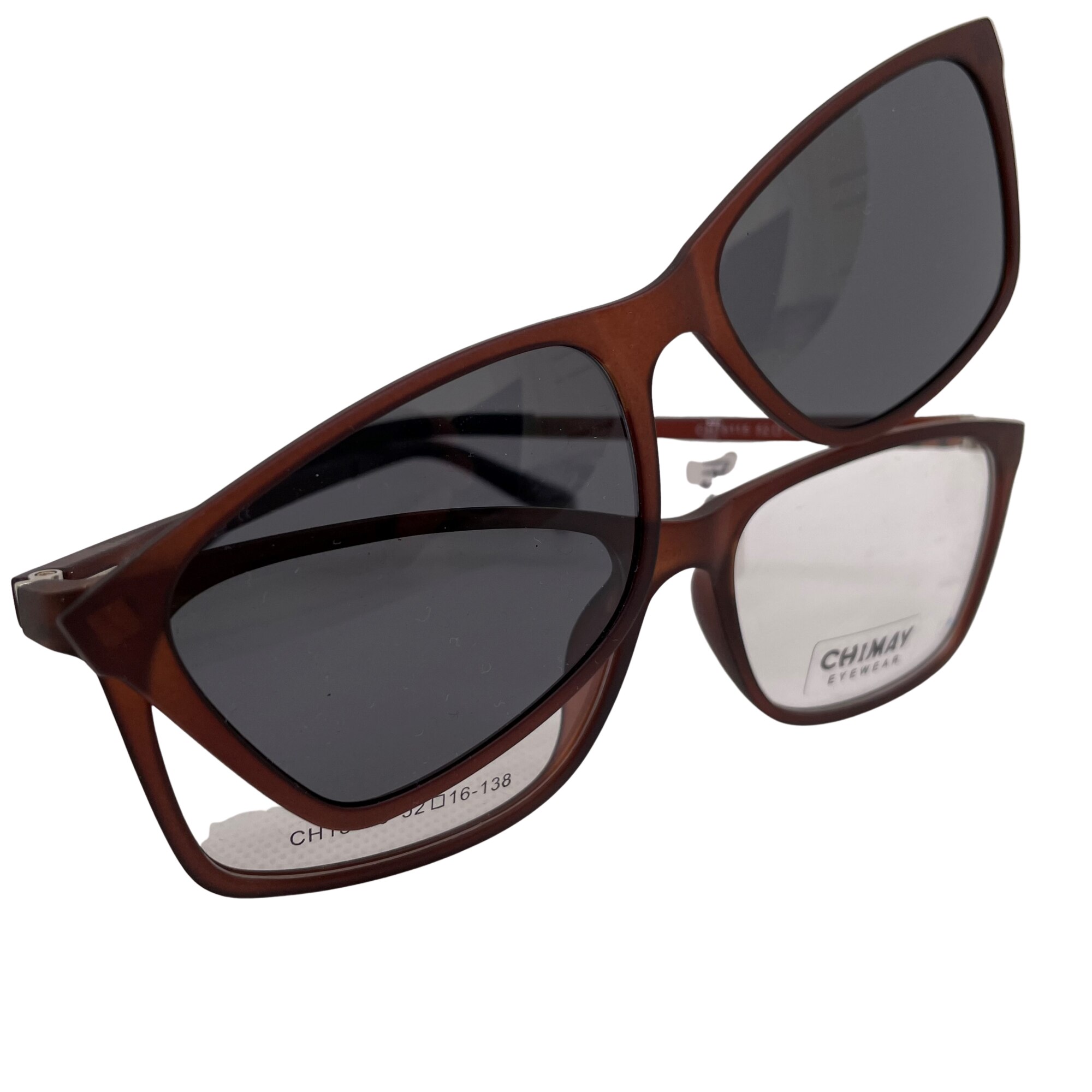 Discovery Change to see Ochelari de vedere cu 1 clip-on magnetic, maro, dioptrie +0,00 - eMAG.ro