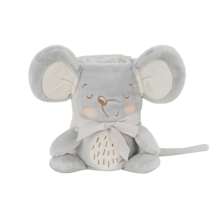 Paturica moale 75x100 cm KikkaBoo Baby blanket 3D Joyful Mice