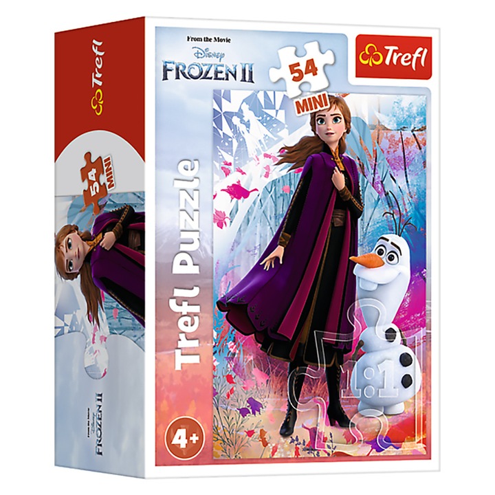 Karton puzzle 54 darab TREFL Frozen 2 Olaf és Anna világa