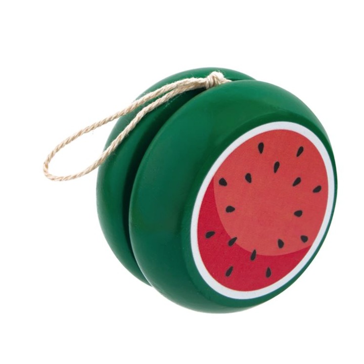 Jucarie educativa din lemn, Yo-Yo, model pepene verde, JMB-BBL4233