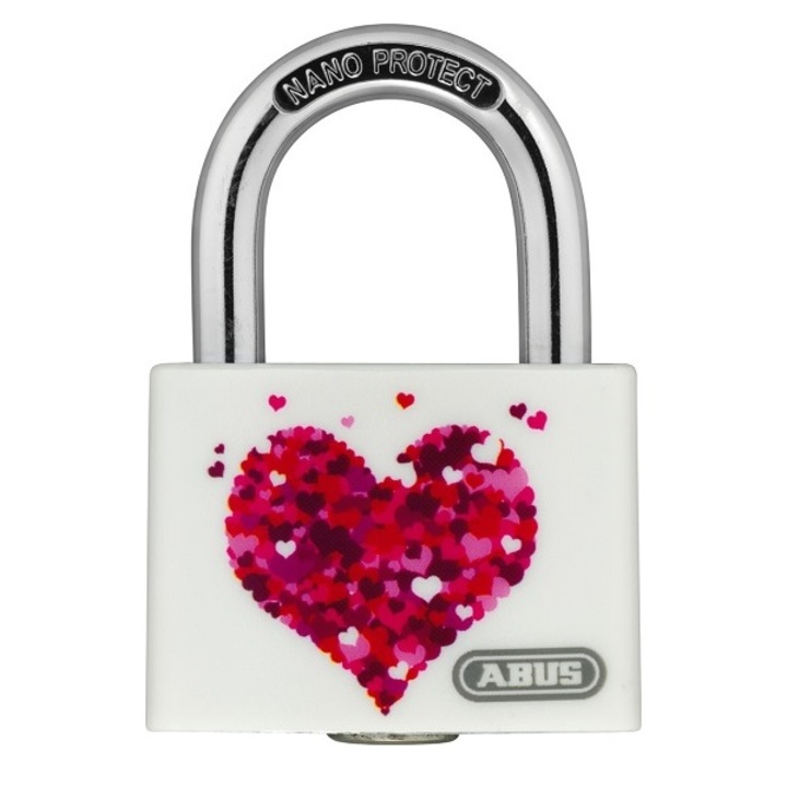 Lacat, ABUS, Inima, Alb/Roz