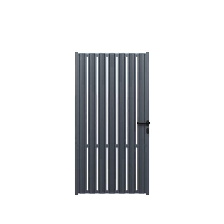 Poarta pietonala, Todome, metalica cu sipca 71, negru, 100 x 180 cm, cu accesorii