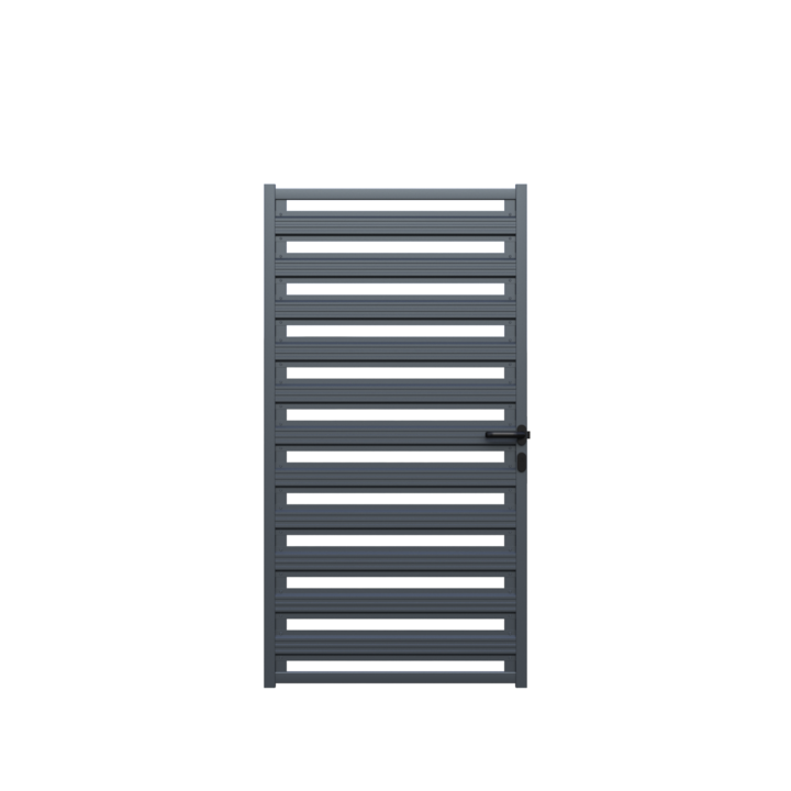 Poarta pietonala, Todome, metalica cu sipca 73, negru, 100 x 180 cm, cu accesorii