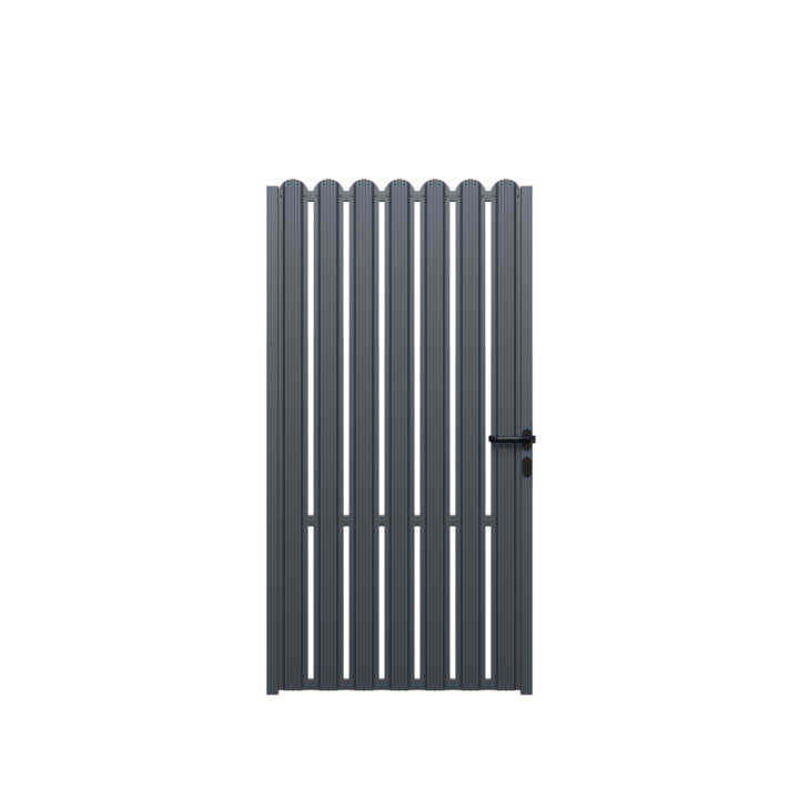 Poarta pietonala, Todome, metalica cu sipca 74, negru, 94 x 180 cm, fara accesorii, fara stalpi