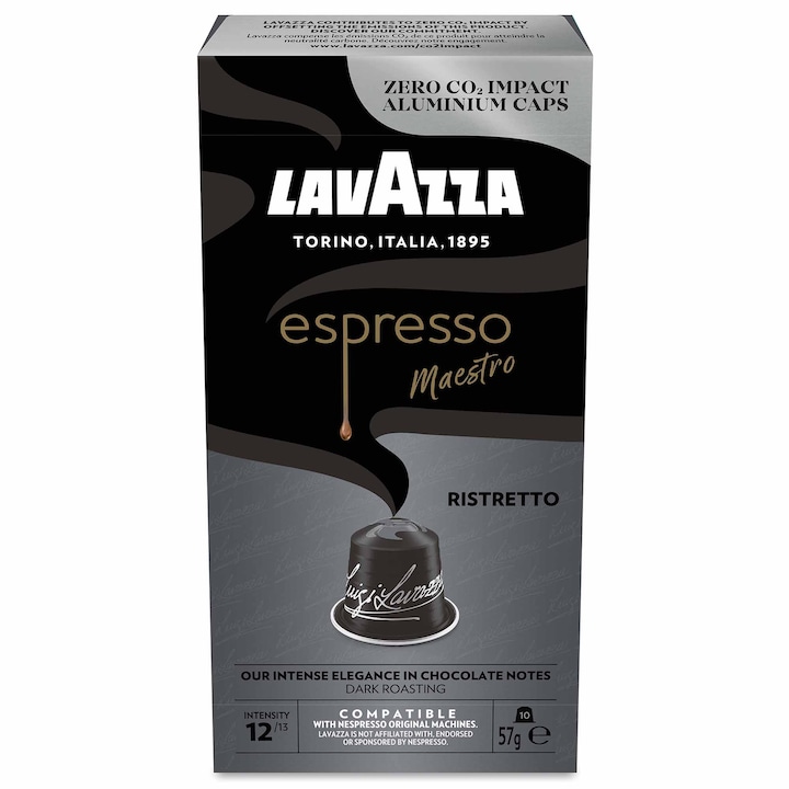 Кафе капсули Lavazza Ristretto, Съвместими с Nespresso, Алуминий, 10x5.7 гр
