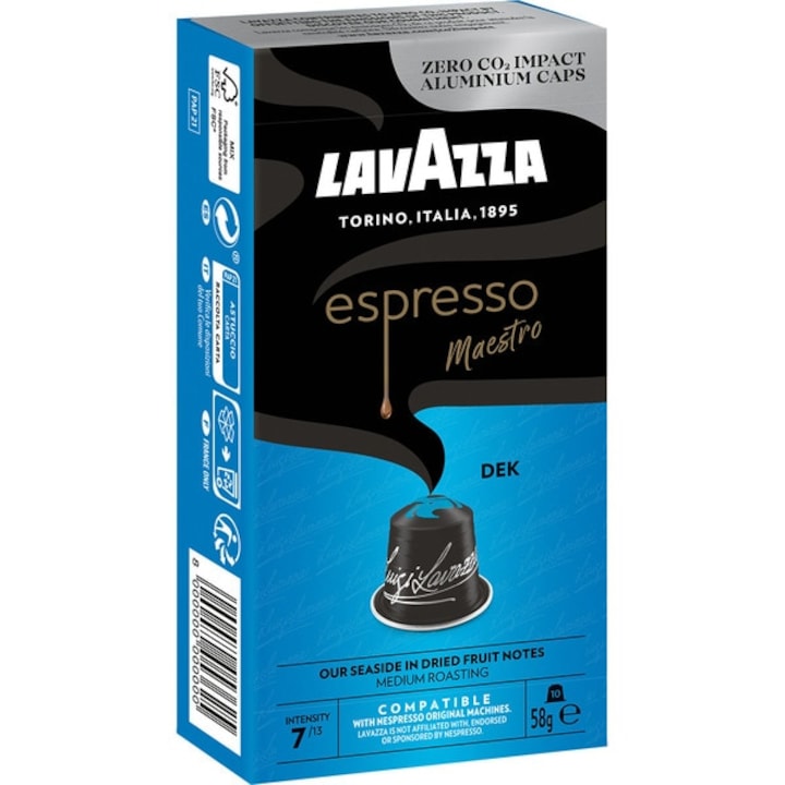 Lavazza, Nespresso kompatibilis kapszula Decaffeina, 10x5.8g