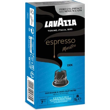 Cafea capsule Lavazza Decaffeinato, compatibile Nespresso, aluminiu, 10x5,7g