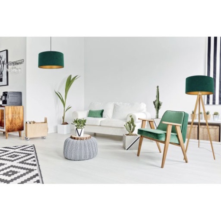 Abajur moderna, Light Home, Mediolan, Desing moderne, Iluminat interior, Latime 40 cm, Alb/Negru