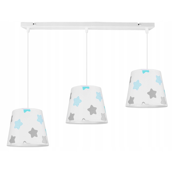 Plafoniera cu 3 becuri pentru copii Light Home, Metal, 85 cm, Alb