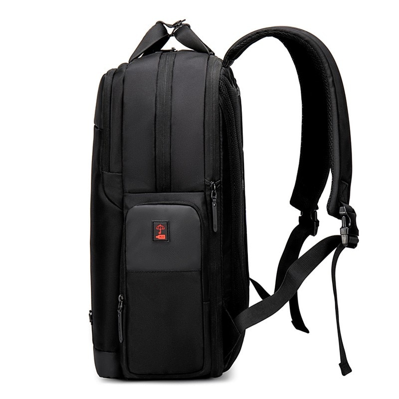 Rucsac laptop 15.6", expandabil, cu port de incarcare USB si sistem antifurt, Escalate, 46x31x18 cm, Negru