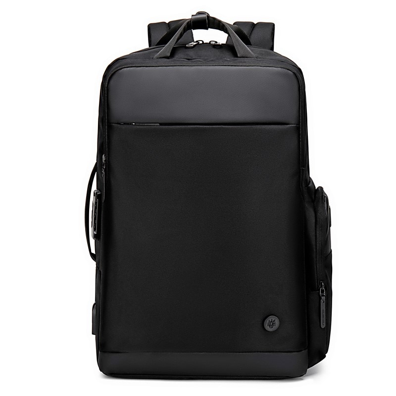Rucsac laptop 15.6", expandabil, cu port de incarcare USB si sistem antifurt, Escalate, 46x31x18 cm, Negru