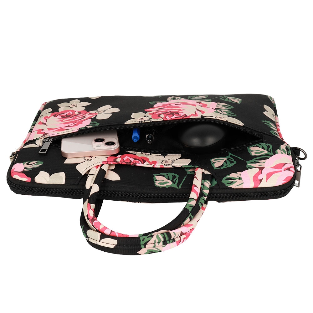 Geanta de Laptop Wonder, Model Trandafiri pentru Laptop de 15/16 inch, Doua Compartimente, Dimensiune 40x27cm, Multicolor