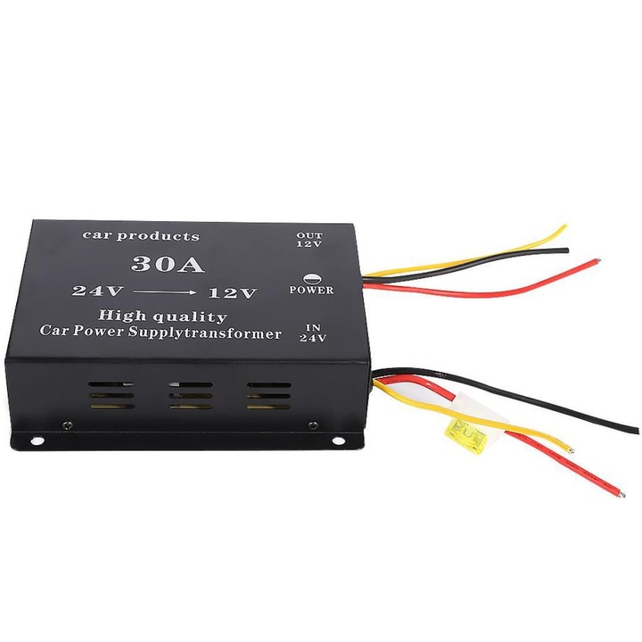 Convertor 24v in 12v 30 Amperi pentru Camioane, Auto, Tir, Utilaje
