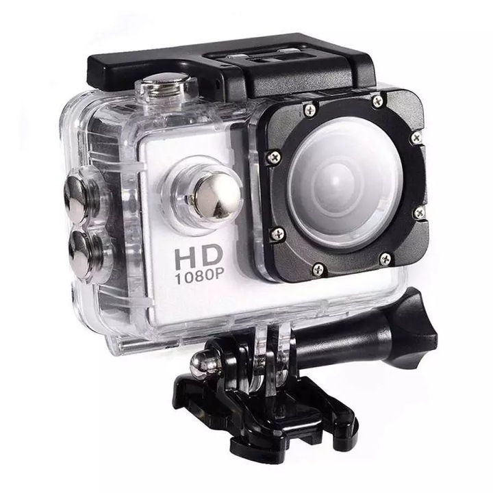 Camera Sport Waterproof SIKS®, HD 1080P, 2 inch, Autonomie 90 min, Argintiu