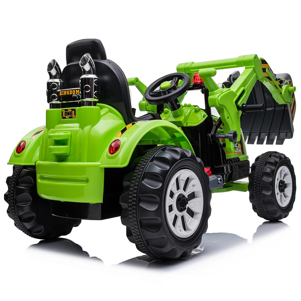 Tractor/Excavator electric pentru copii cu cupa, verde eMAG.ro