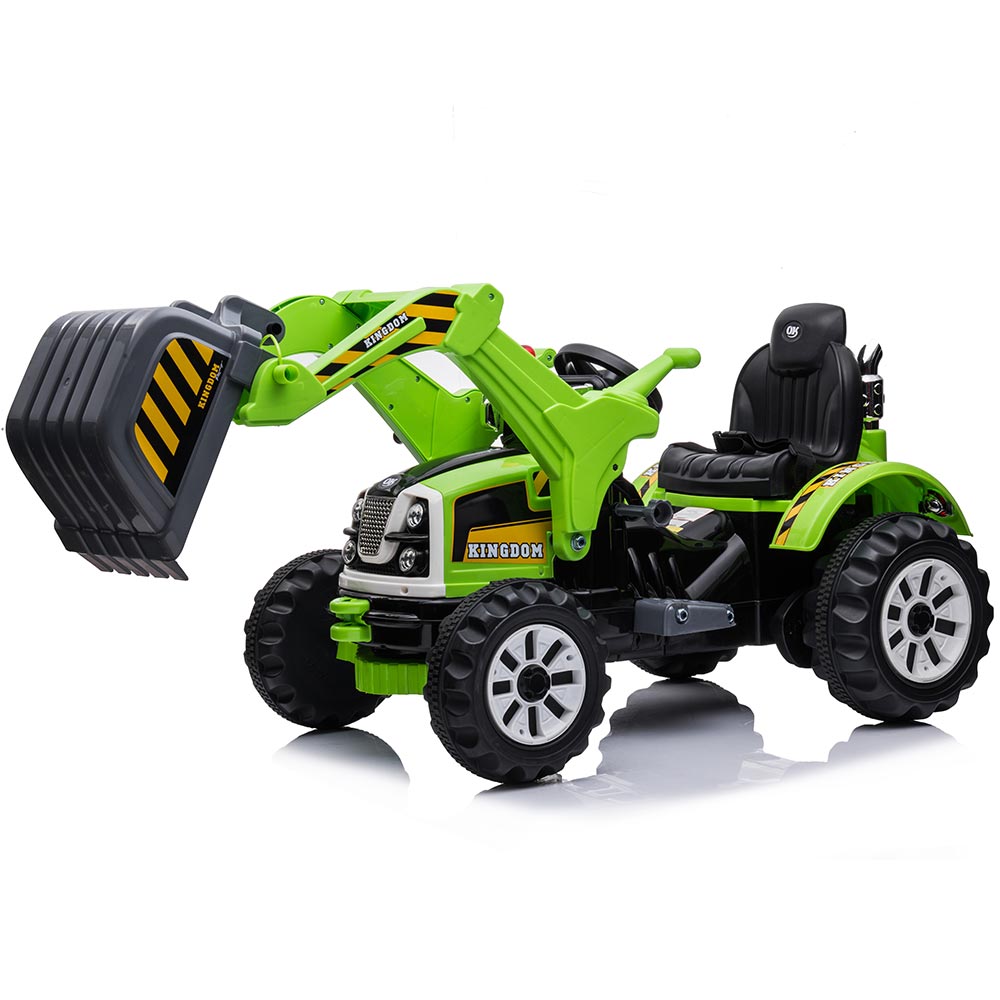 Tractor/Excavator electric pentru copii cu cupa, verde eMAG.ro