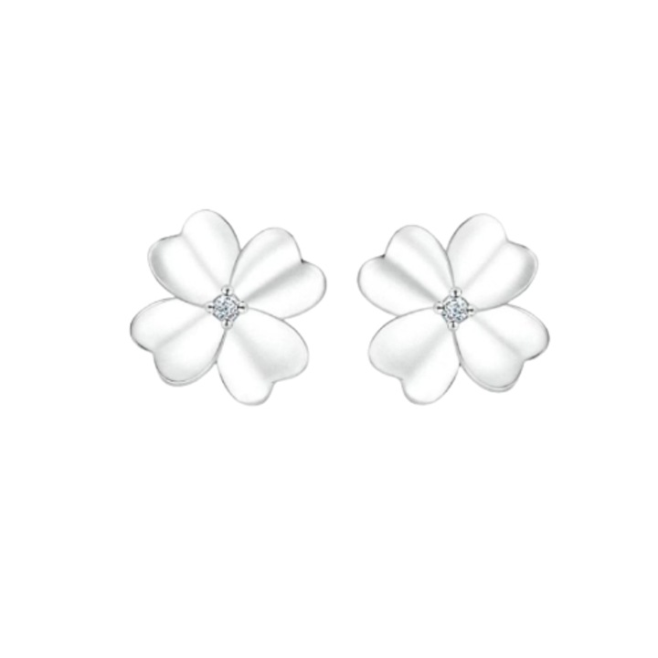Galas Flower Clover fülbevaló, 925 sterling ezüst