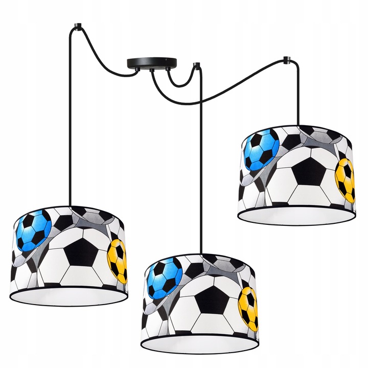 Lustra fotbal copii, Light Home, Spider Soccer, Desing moderne, E27, Numarul de puncte luminoase 3, Iluminat interior, Material tesatura, Multicolor