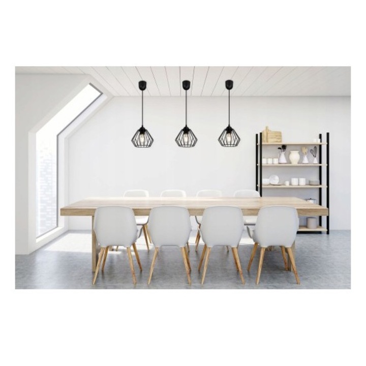 Abajur lampa Light Home, Metal, 18x13 cm, Negru