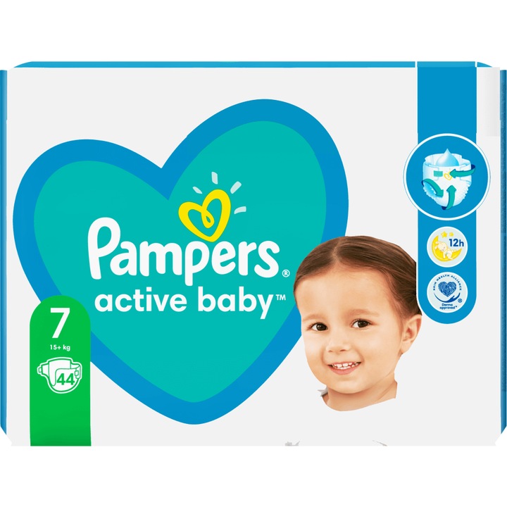 Пелени Pampers Active Baby, Размер 7, 15+ кг, 44 броя