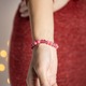 Ezera Rose Női karkötő, kézzel készített, rodokrozit és morganit féldrágakőből, 8 mm-es gyöngyök, 17-18 cm, rózsaszín