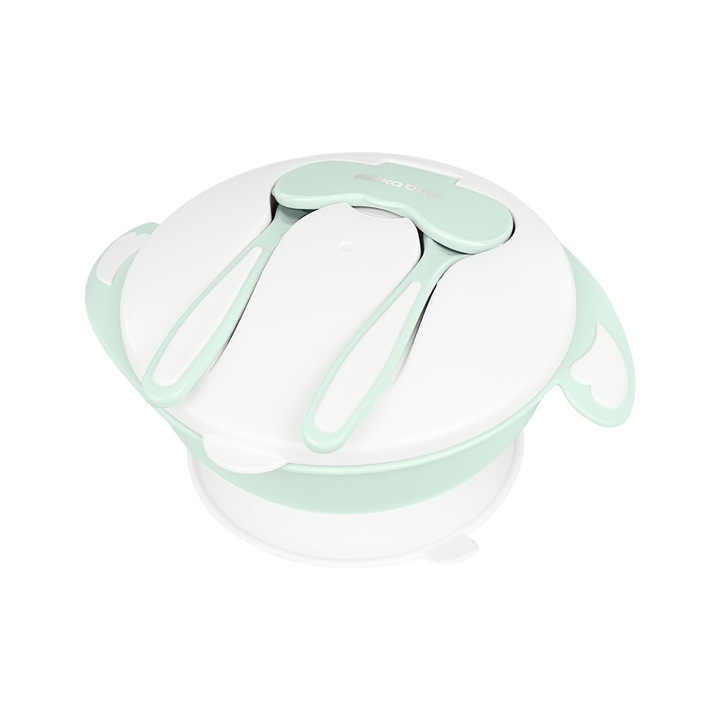 Castron cu ventuza multifunctional 4in1 KikkaBoo Bowl Mint