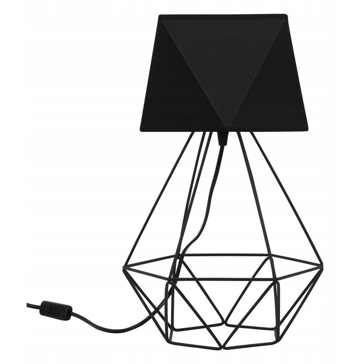 Lampa moderna de noptiera Light Home Diamond Loft, Metal, 23.5x40 cm, Negru