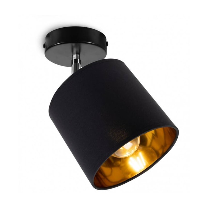 Aplica perete Light Home Applique Spot Golden Center, Metal, 15x15 cm, Negru