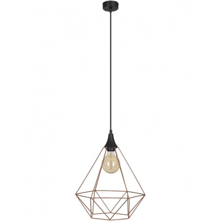 Plafoniera suspendata, Light Home, Fusion, reglabile, Lungime 100 cm, Latime 35 cm, Abajur 35 cm, E27, 1 punct de lumina, metal, Cupru