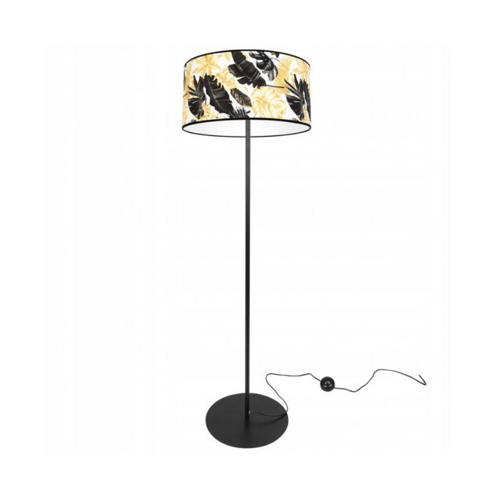 Лампа, Light Home, Метал/Текстил, 153 см, 60 W, Модел Monstera, Черно/Жълто