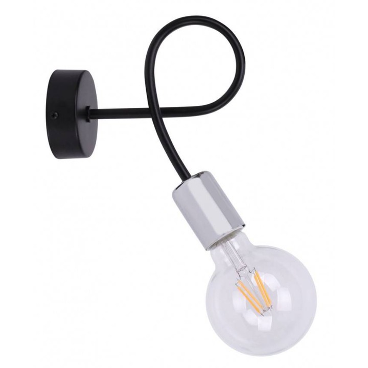 Аплик Light Home Loft, Метал, 22x19 см, Черен/Сребрист