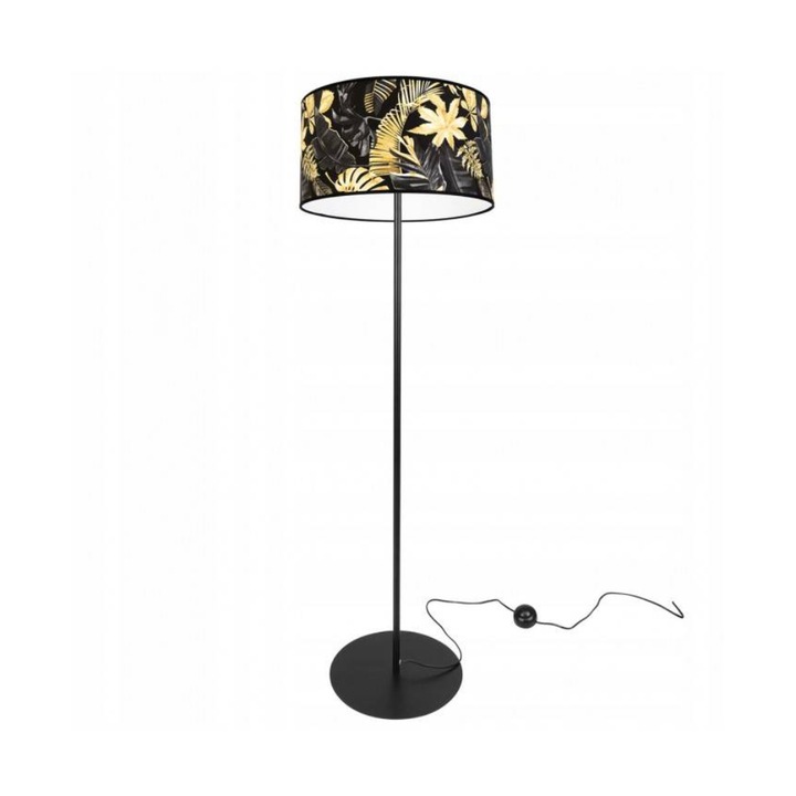 Лампа, Light Home, Метал/Текстил, 153 см, 60 W, Модел Monstery Dark, Черно/Жълто