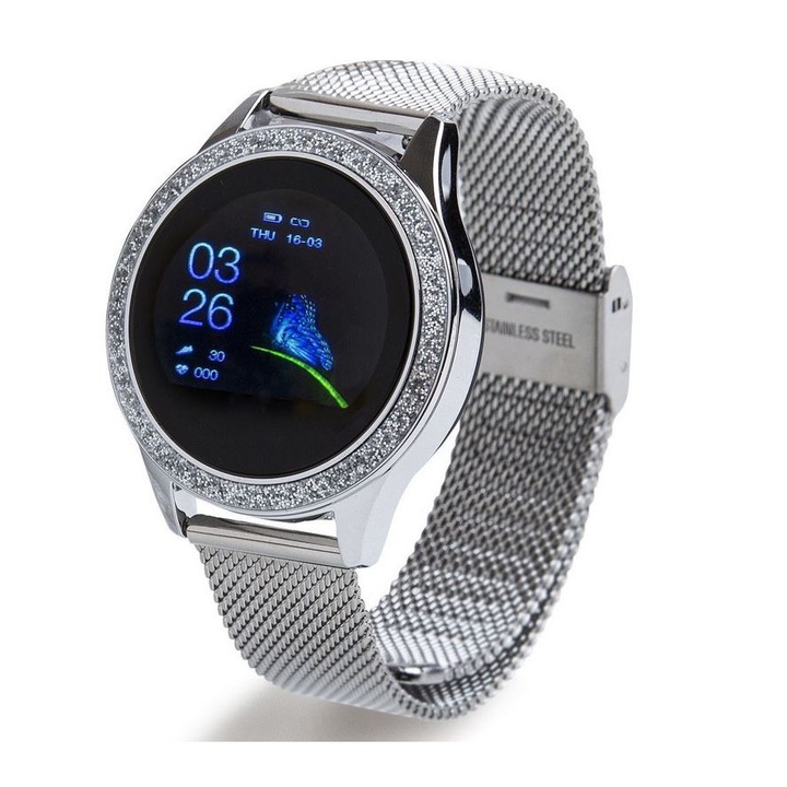 Смарт часовник Oromed Oro Smart Crystal, 1.04 инча, 240x198 px, сив