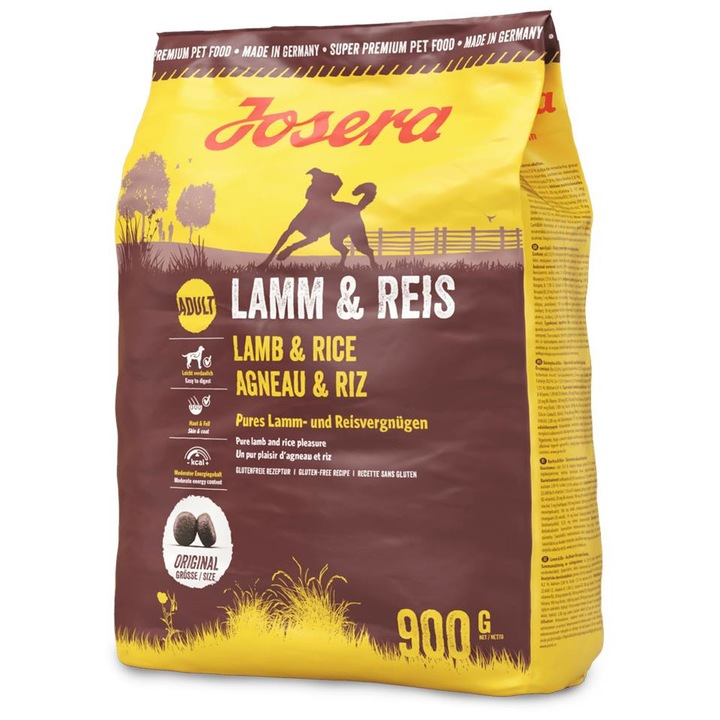 Hrana uscata caini adulti, JOSERA Lamb & Rice, cu miel si orez 900g